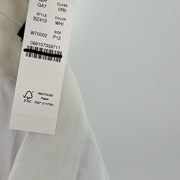 NWT J. Crew Womens White Relaxed Stretch Linen Blend Sydney Pant Size P12 - Picture 7 of 11